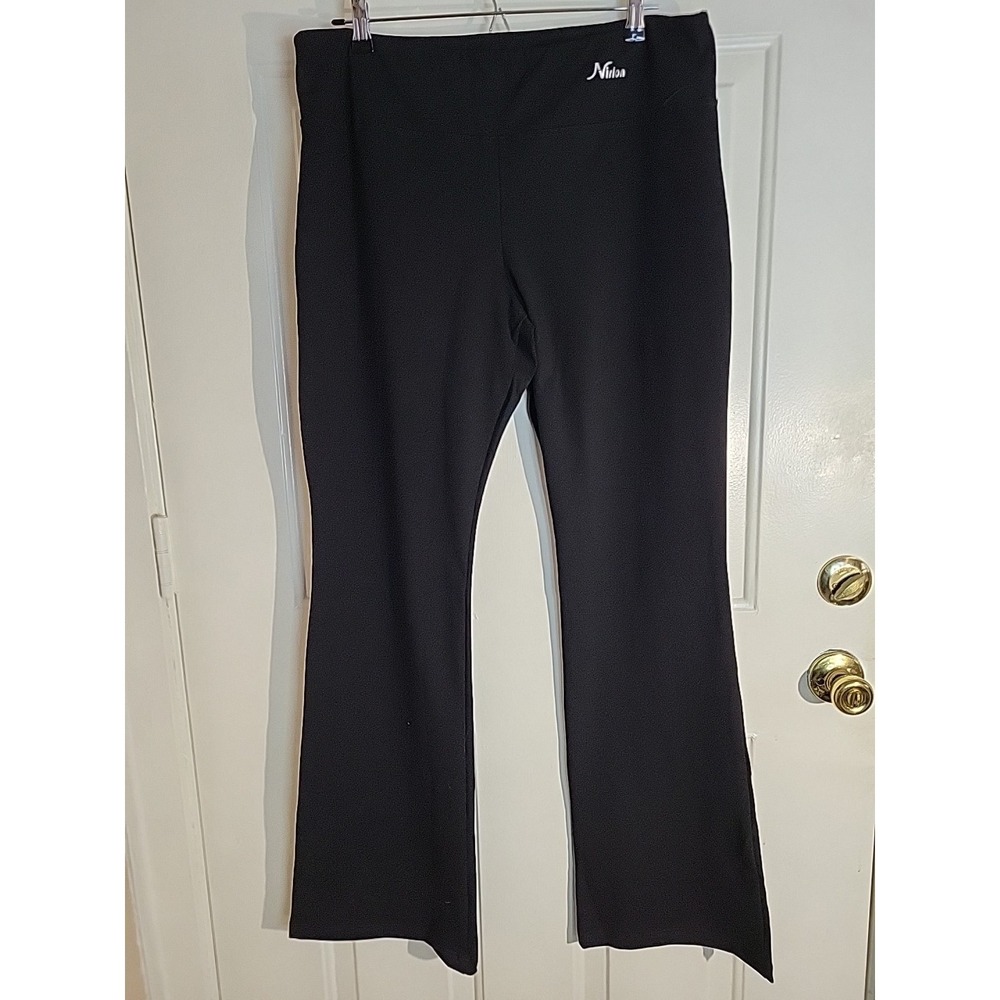 Nirlon Womens Yoga Workout Pants Bootcut Black Size 2XL Stretch‎ Activewear